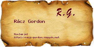 Rácz Gordon névjegykártya